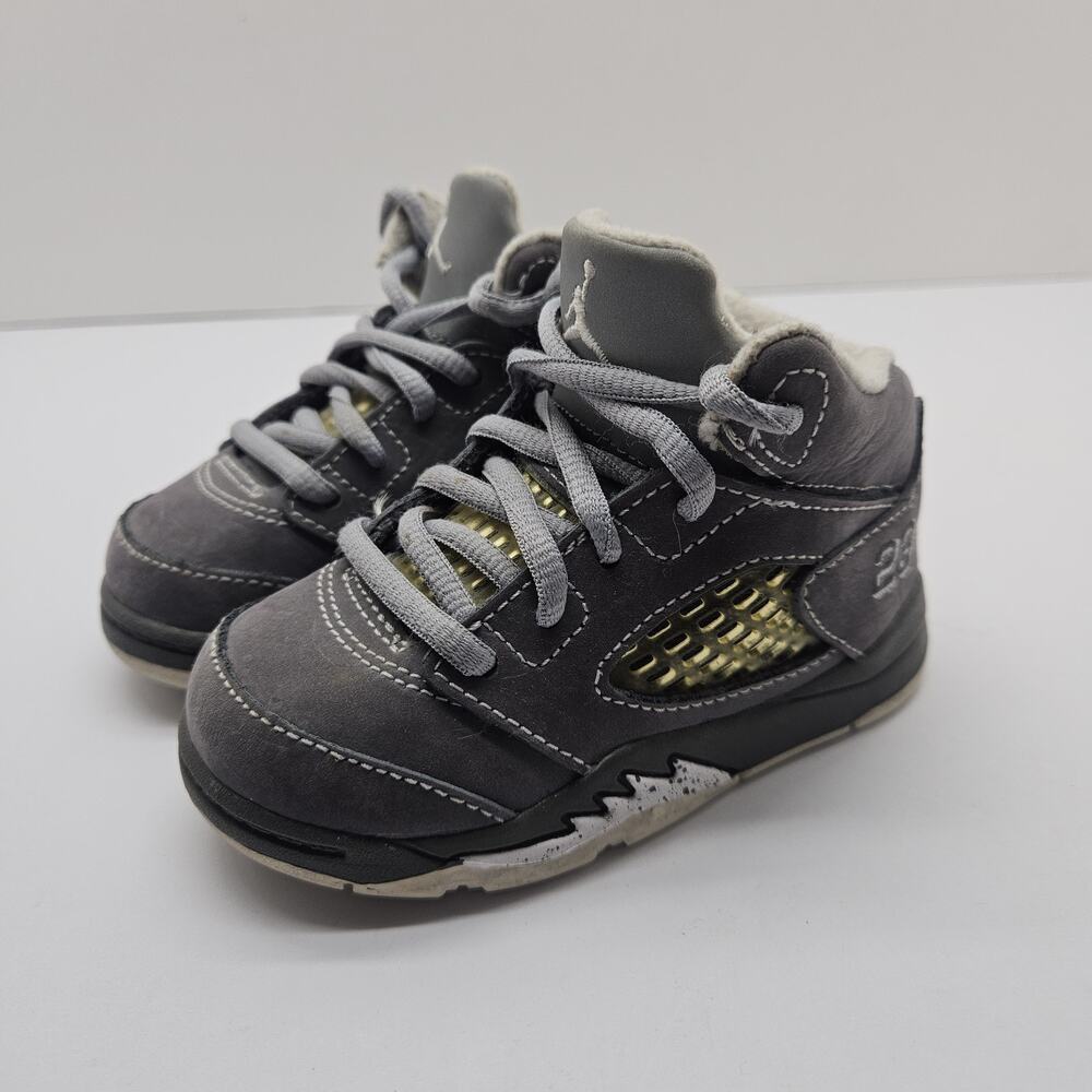 Nike Air Jordan Retro 5 V TD Wolf Grey 440890 005 Sz 5C